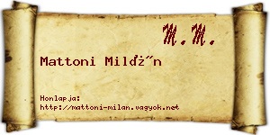 Mattoni Milán névjegykártya